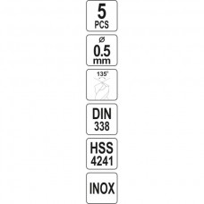 Set 5 burghie pentru gaurit metal diametru 0.5 mm ..